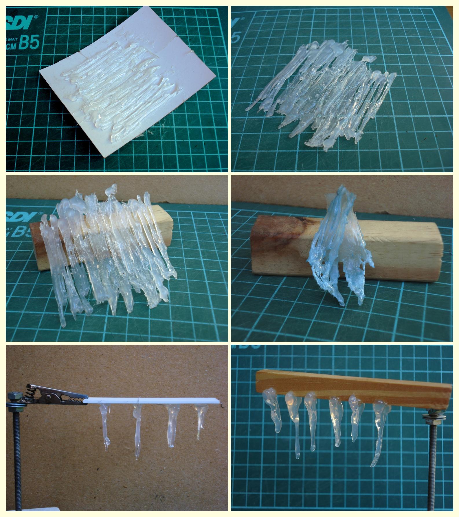 Hot Glue, Ice, Icicle, Scratch, Terrain, Water Water Hot Glue HowTo